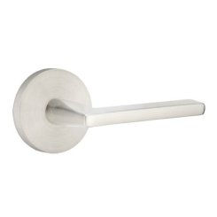 Emtek, Cast Stainless Steel Series, Passage, Athena Lever, Disk Rosette, Brushed Stainless Steel Finish