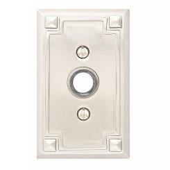 Emtek 2451 Doorbell Button with Arts & Crafts Rosette, 4" x 2-1/2" Dim.
