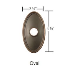 Emtek 2402 Doorbell Button with Oval Rosette, 2-1/2" x 4-1/2" Dim.