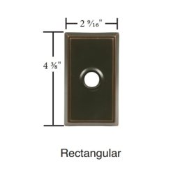 Emtek 2463 Doorbell Button with Modern Rectangular Rosette, 4-3/8" x 2-9/16" Dim.