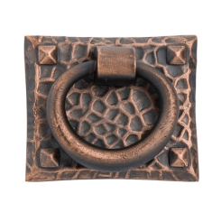 Emtek 86040 Hammered Ring Pull- Polished Brass