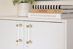 Emtek 86724 Crystal Bar Pull- Polished Brass