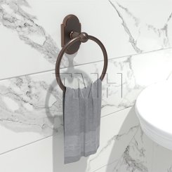 Emtek 2601 Traditional Brass Towel Ring with #8 Rosette (US10B)