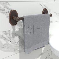 Emtek 26024 Traditional Brass Towel Bar with #8 Rosette (US10B)