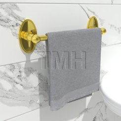 Emtek 26024 Traditional Brass Towel Bar with Brass Oval Rosette (US10B)