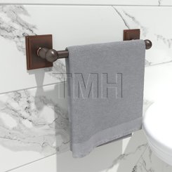 Emtek 26024 Traditional Brass Towel Bar with Brass Wilshire Rosette (US10B)