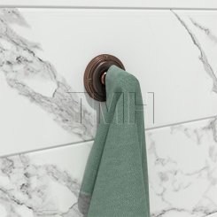 Emtek 2608 Traditional Brass Single Hook with Brass Ribbon & Reed Rosette (US10B)