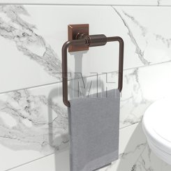 Emtek 2901 Transitional Brass Towel Ring with Brass Quincy Rosette (US10B)