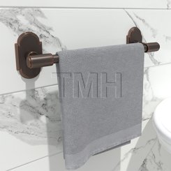 Emtek 29025 Transitional Brass Towel Bar with #8 Rosette (US10B)