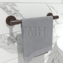 Emtek 29025 Transitional Brass Towel Bar with Brass Disk Rosette (US10B)