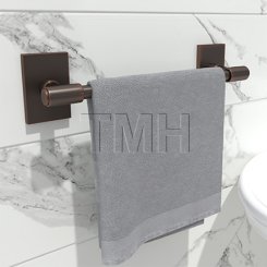 Emtek 29025 Transitional Brass Towel Bar with Brass Modern Rectangular Rosette (US10B)