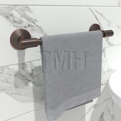 Emtek 29025 Transitional Brass Towel Bar with Brass Modern Rosette (US10B)