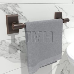 Emtek 29025 Transitional Brass Towel Bar with Brass Neos Rosette (US10B)
