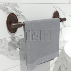Emtek 29025 Transitional Brass Towel Bar with Brass Oval Rosette (US10B)