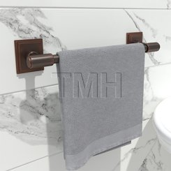 Emtek 29025 Transitional Brass Towel Bar with Lancaster Rosette (US10B)