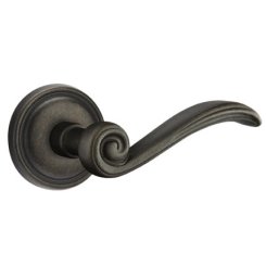 Emtek Medici Lever, Lost Wax Cast Bronze Handleset, Passage, #11 Rosette, Flat Black Bronze (FB)