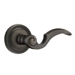 Emtek Napoli Lever, Lost Wax Cast Bronze Handleset, Passage, #11 Rosette, Flat Black Bronze (FB)