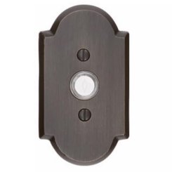 Emtek 2421 Sandcast Bronze Doorbell Button with #1 Rosette, 4" x 2-1/2" Dim.