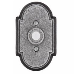 Emtek 2431 Wrought Steel Doorbell Button with #1 Rosette, 4-3/8" x 2-9/16" Dim.