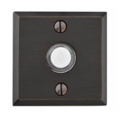 Emtek 2425 Sandcast Bronze Doorbell Button with #6 Rosette, 2-1/2" x 2-1/2" Dim.