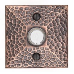 Emtek 2452 Doorbell Button with Hammered Rosette, 2-3/4" x 2-3/4" Dim.