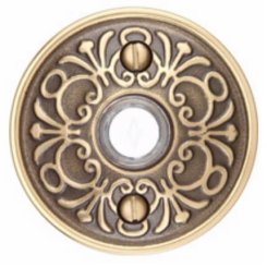 Emtek 2406 Doorbell Button with Lancaster Rosette, 2-3/4" Dia
