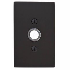 Emtek 2463 Doorbell Button with Modern Rectangular Rosette, 4-3/8" x 2-9/16" Dim.