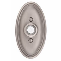 Emtek 2402 Doorbell Button with Oval Rosette, 2-1/2" x 4-1/2" Dim.