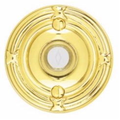 Emtek 2407 Doorbell Button with Ribbon & Reed Rosette, 2-3/4" Dia
