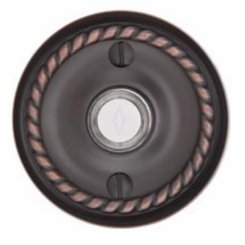Emtek 2401 Doorbell Button with Rope Rosette, 2-3/4" Dia.
