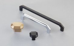 Emtek #86621 Hollywood Regency Collection, Riviera Cabinet Pull, 12" CTC, Thru-Bolt Mounting