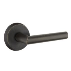 Emtek Mariposa Lever, Sandcast Bronze Leverset, Passage, #1 Rosette, Flat Black Bronze (FB)