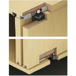 Hafele EKU Clipo 26H Inslide Sliding Hardware, For Inset By-Pass Doors, 57 LB Doors