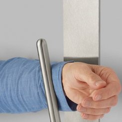 Rockwood AP1007 Arm Pull with Plate for Hands Free Door Opener, Stainless Steel