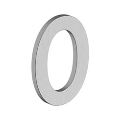 Deltana Stainless Steel Modem Numbers, B Series with Riser, No"0" Digit Flat Black (US19) Finished