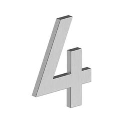 Deltana Stainless Steel Modem Numbers, B Series with Riser, No"4" Digit Flat Black (US19) Finished