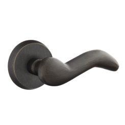 Emtek Cody Lever, Sandcast Bronze Leverset, Passage, #1 Rosette, Flat Black Bronze (FB)
