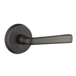 Emtek Cimarron Lever, Sandcast Bronze Leverset, Passage, #1 Rosette, Flat Black Bronze (FB)