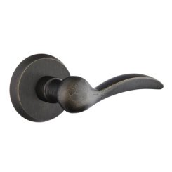 Emtek Durango Lever, Sandcast Bronze Leverset, Passage, #1 Rosette, Flat Black Bronze (FB)
