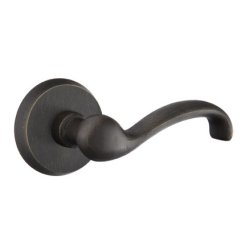 Emtek Teton Lever, Sandcast Bronze Leverset, Passage, #1 Rosette, Flat Black Bronze (FB)