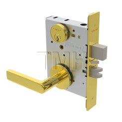 Schlage L Series, 01 Door Handle, Non-Keyed Function , Bright Brass Finish