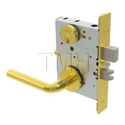 Schlage L Series, 01 Door Handle, Non-Keyed Function , Bright Brass Finish
