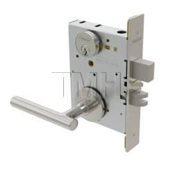 Schlage L Series, M51 Door Handle, Vandlgard, Non Keyed, Grade 1, Vandlgard Bath/bedroom Privacy Lock, Bright Brass Finish