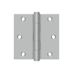Deltana, Plain Bearing, Stainless Steel, Residential Grade, 5 Knuckle, Full Mortise Hinge, 3" x 3"
