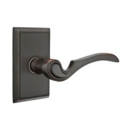 Emtek Coventry Door Handle, Designer Brass, Passage, #8 Rosette, Polished Brass - Lifetime (US3) Finish
