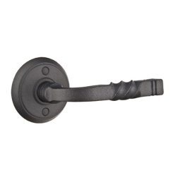 Emtek San Carlos Lever, Wrought Steel Leverset, Passage, #1 Rosette, Flat Black Steel (FBS)