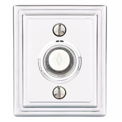 Emtek 2404 Doorbell Button with Wilshire Rosette, 3" x  2-1/2" Dim.