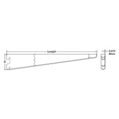 Hafele Premium Brackets, Shoptec, 10-1/2", Steel, White