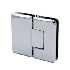 FHC Carolina Beveled Glass To Glass 180 Degree Hinge for Shower Doors - 3/8"-1/2" Glass, Satin Nickel (US15) Finished