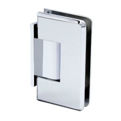 FHC Carolina Beveled Wall Mount  Hinge for Shower Doors - Offset Short Back Plate, Satin Nickel (US15) Finished